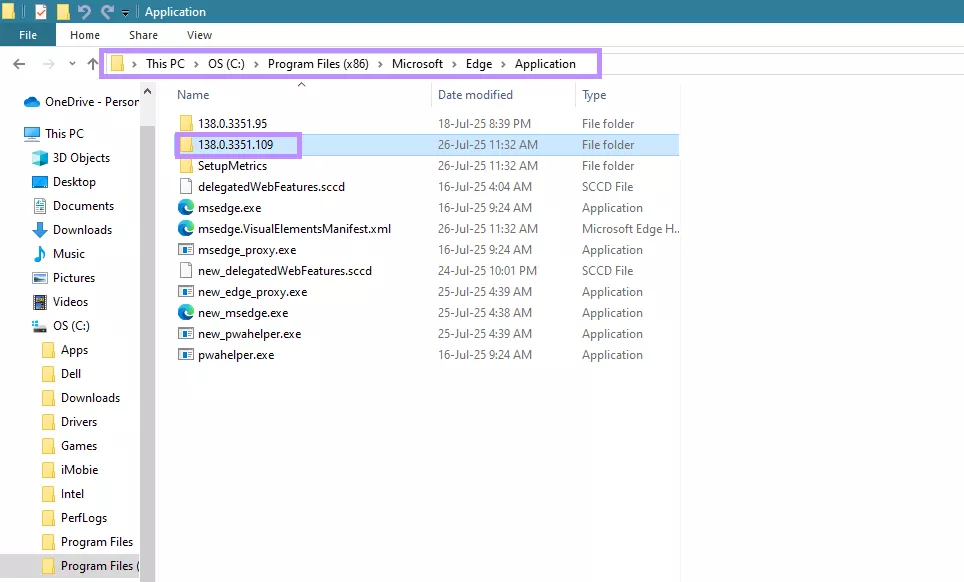open the latest version folder
