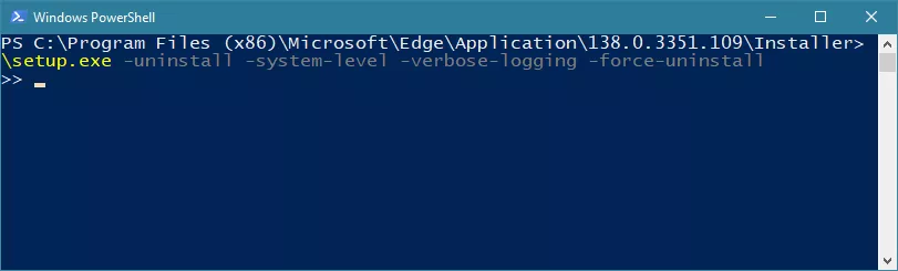 run the command in powershell