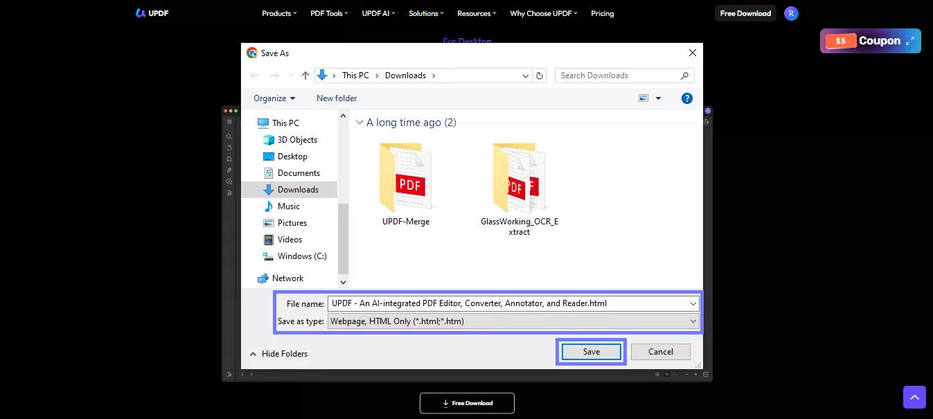 click save as chrome