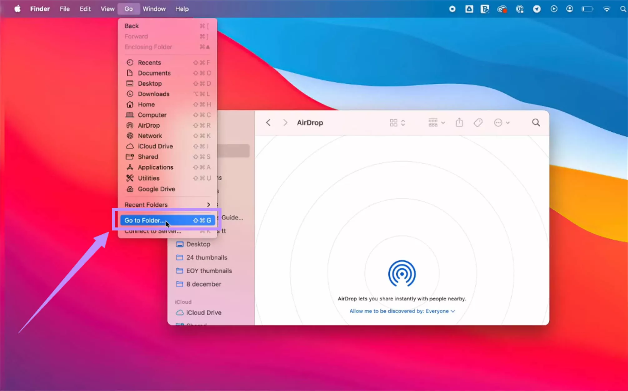 select go to folder mac