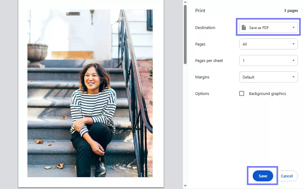 select save as pdf.