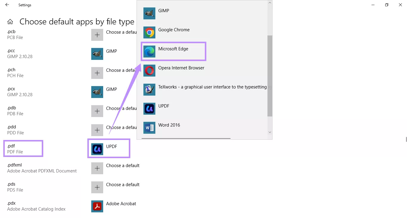 set microsoft edge as the default app