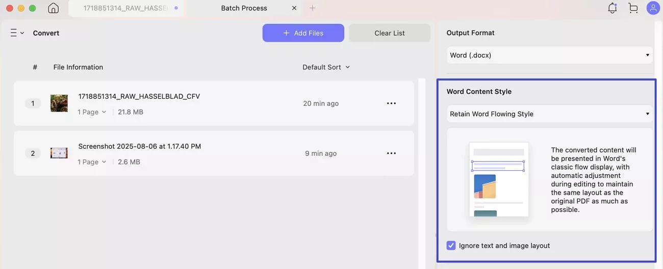 adjust style and content settings