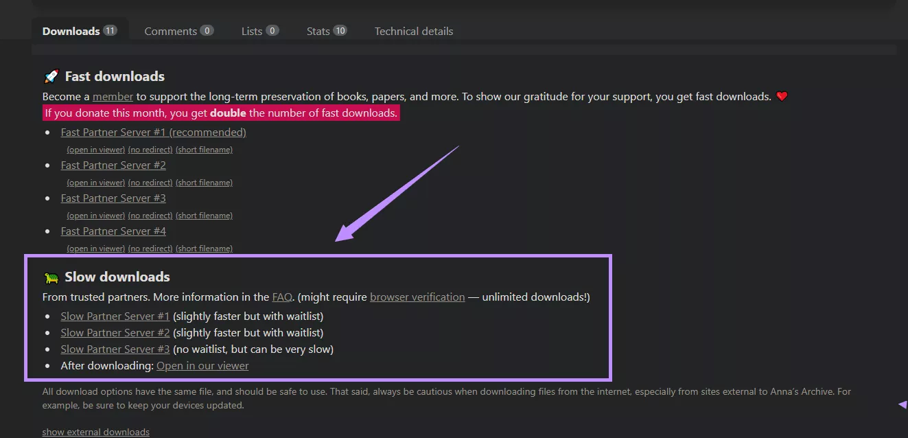 choose a download option anas archive