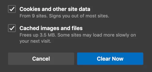 click clear now chrome browser mac