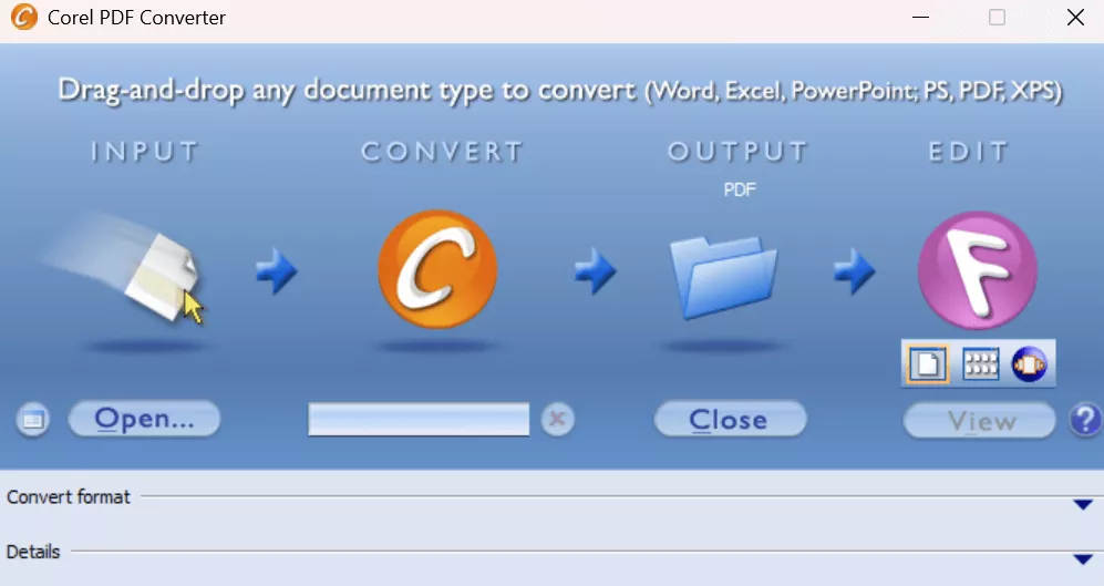 pdf conversion features of corel fusion