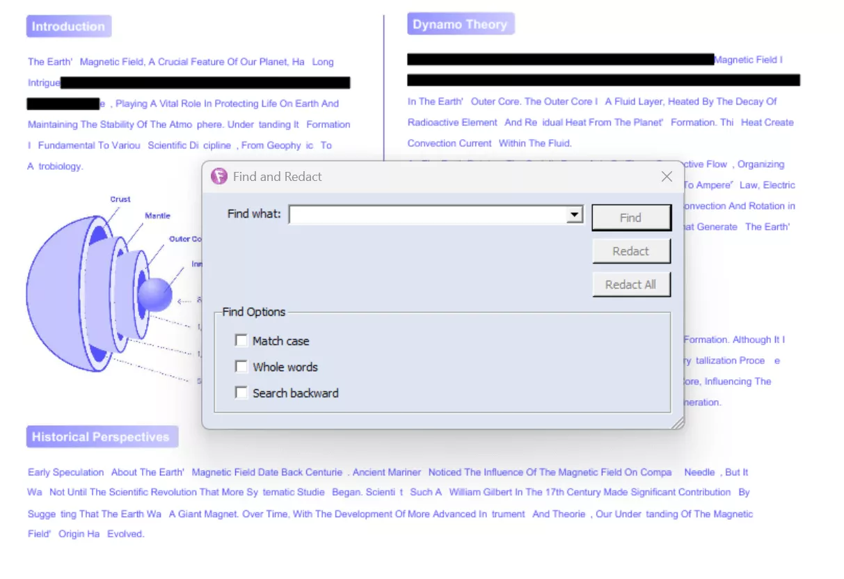 redact data using fusion