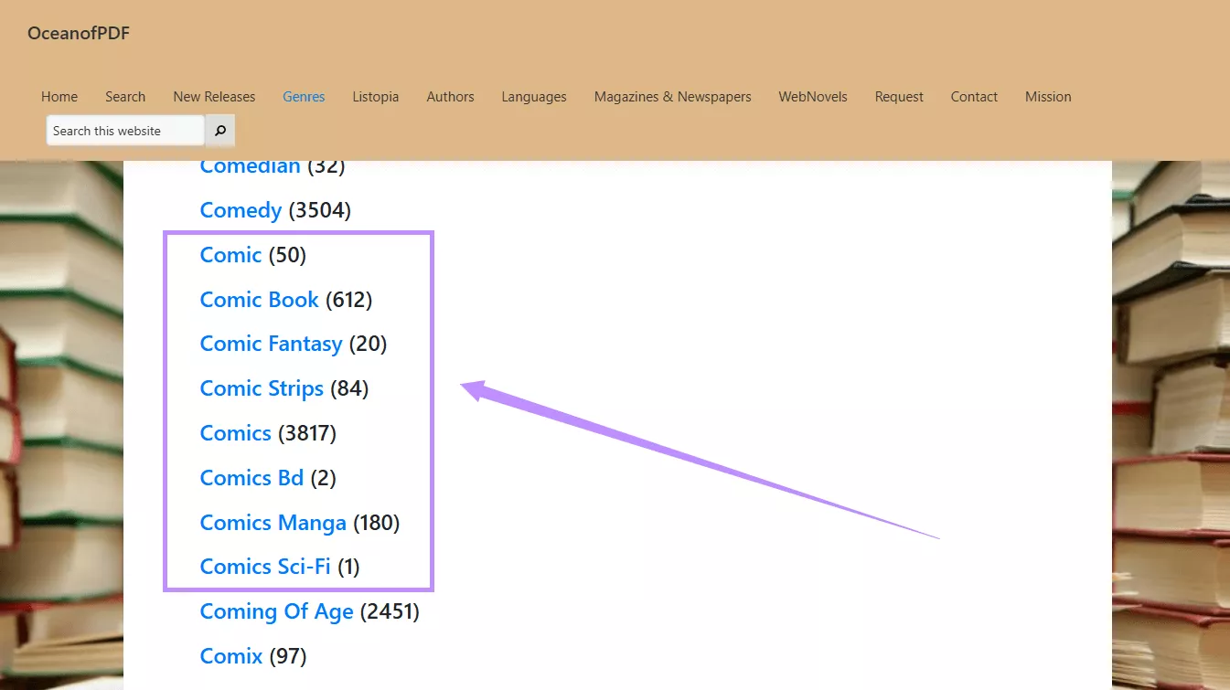 select a comics category oceanofpdf