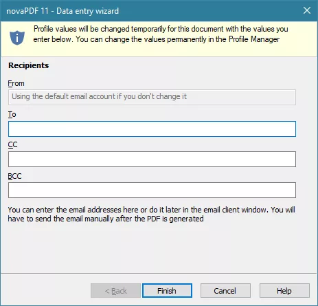 share via email using novapdf
