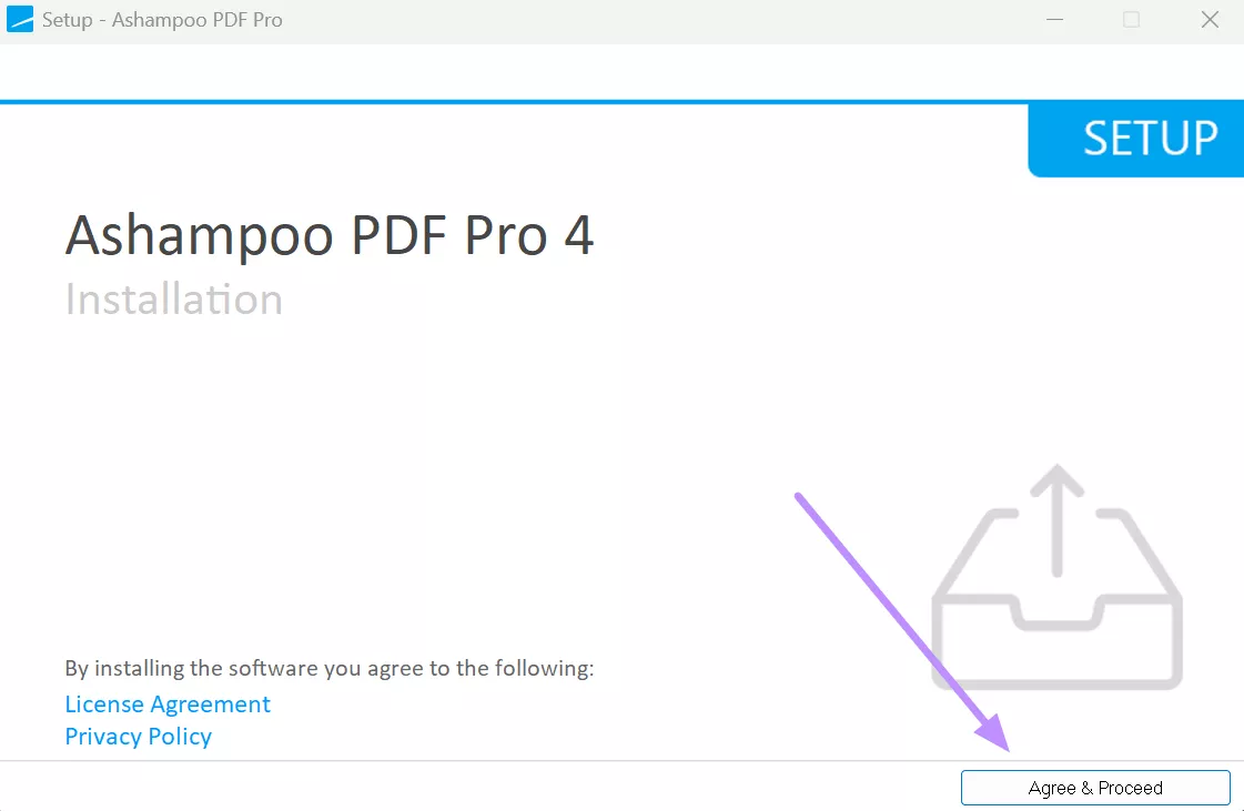tap on agree and proceed ashampoo pdf