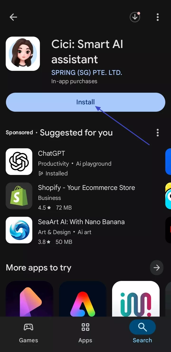 install cc ai to mobile device