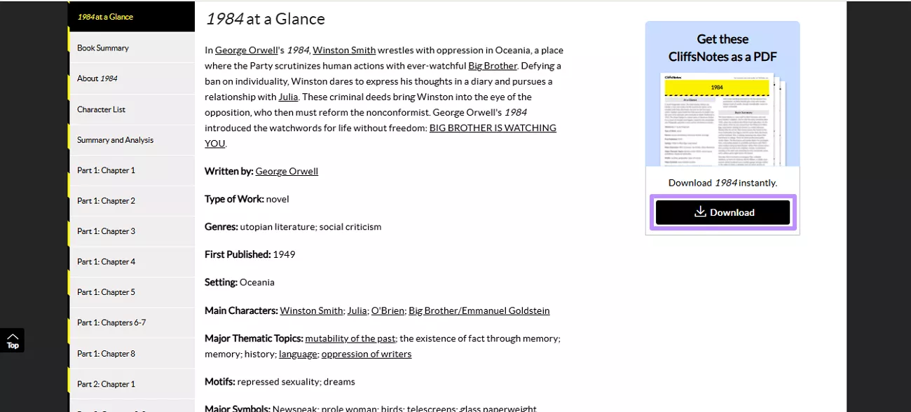 download the notes cliffsnotes
