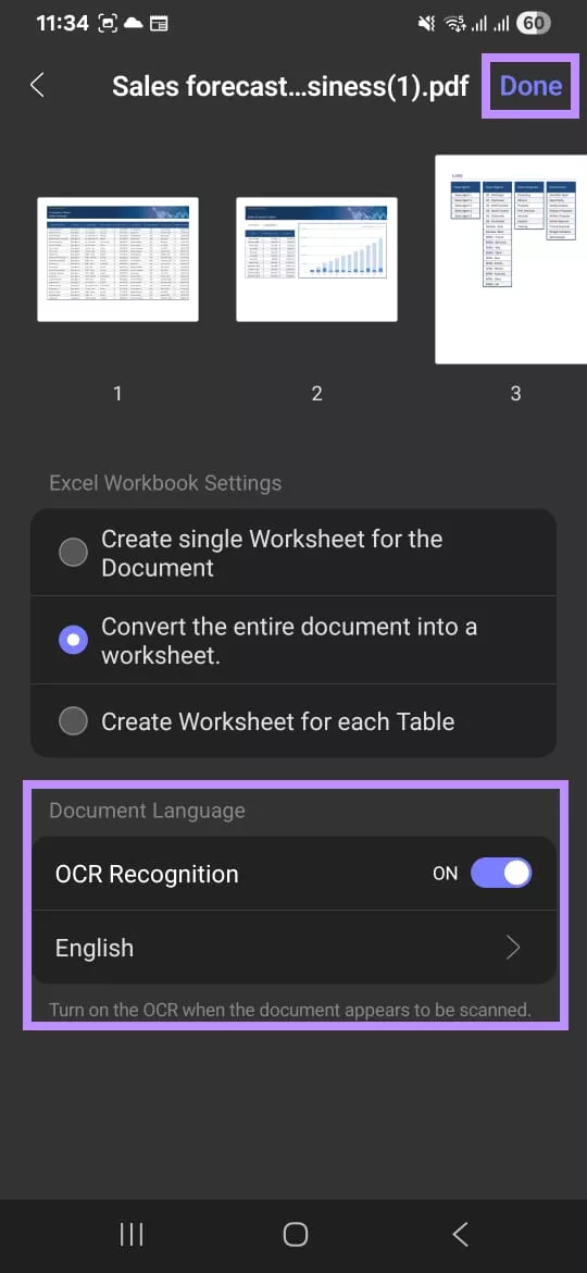 enable ocr and choose recognition languages updf ios