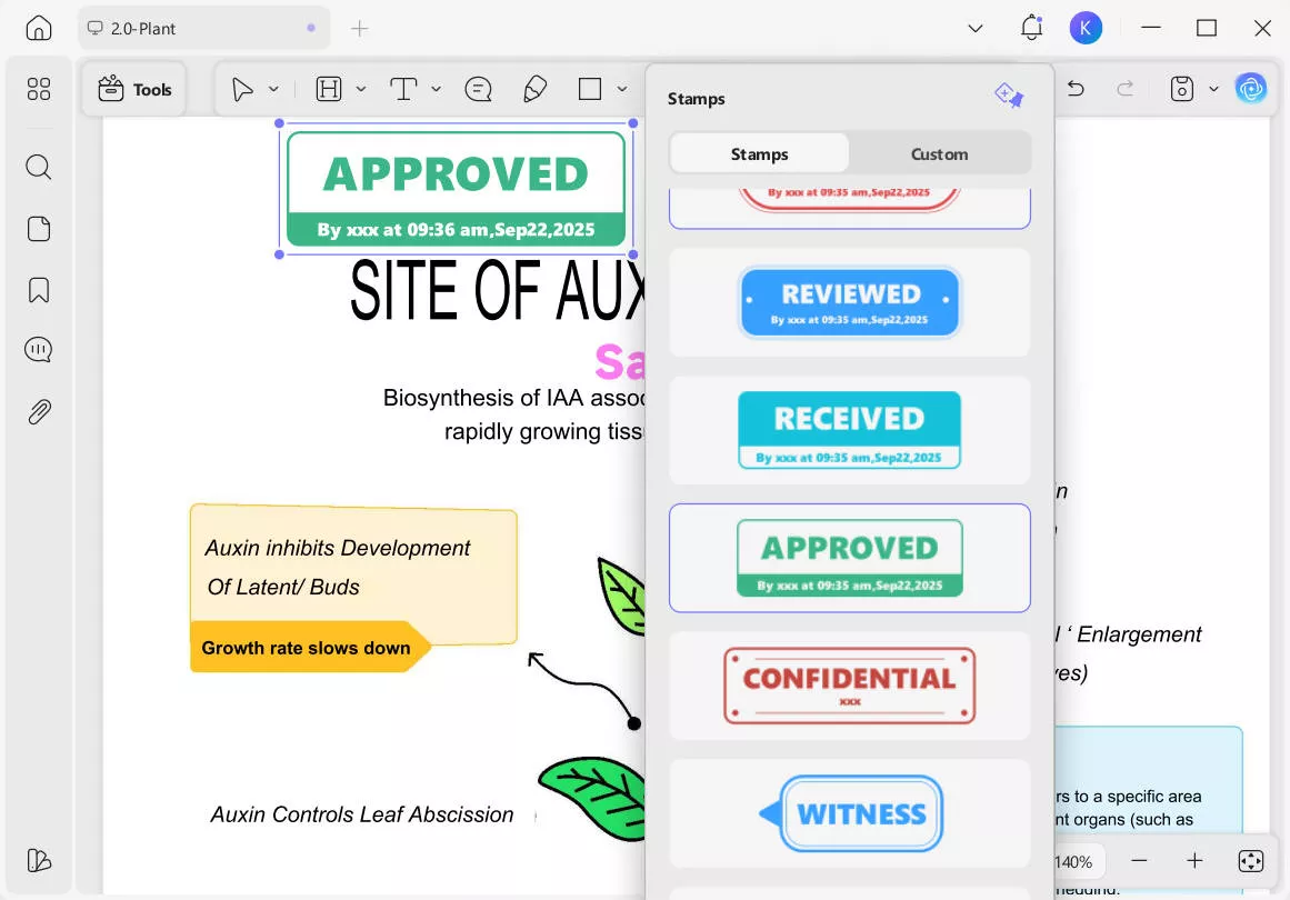 insert stamp to file