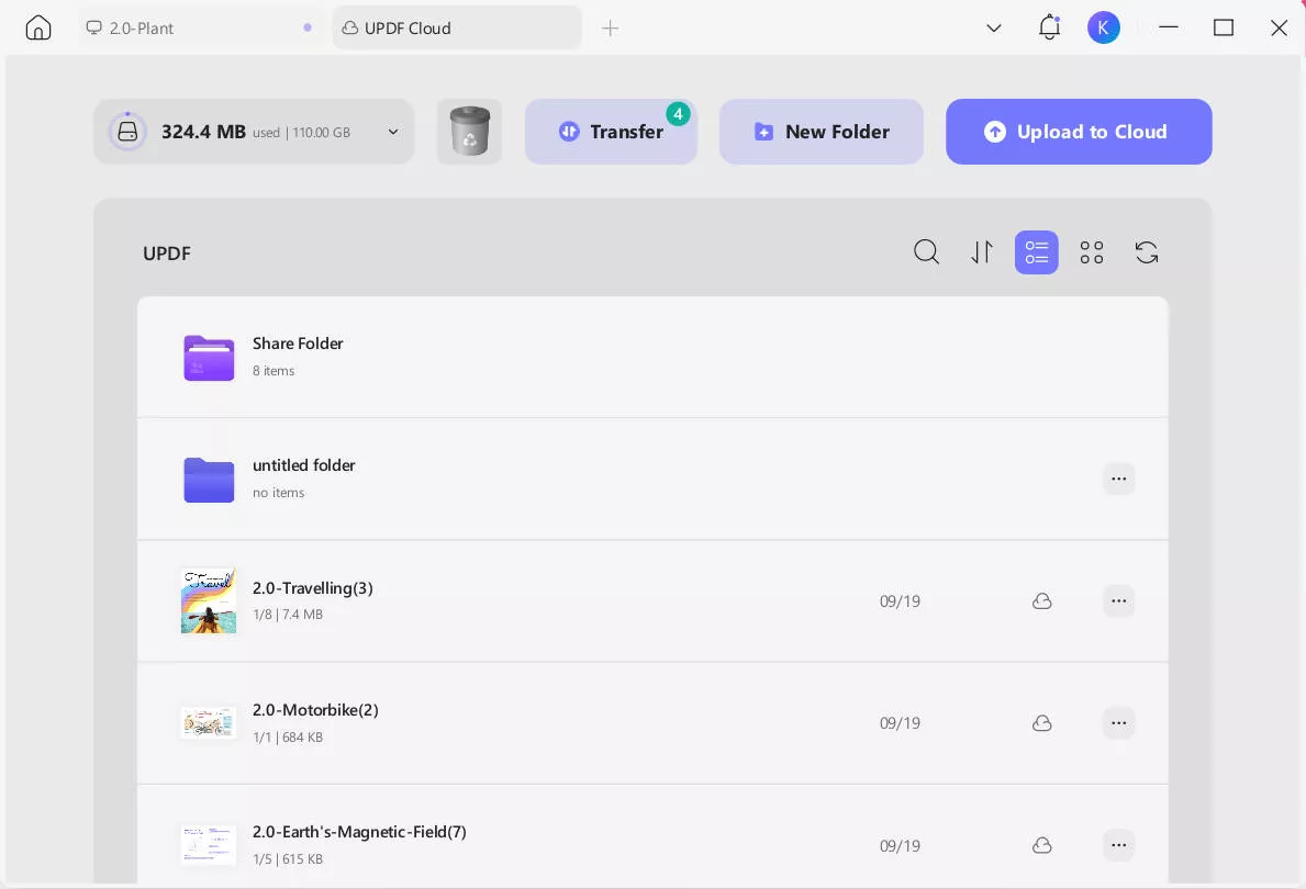 access updf cloud storage