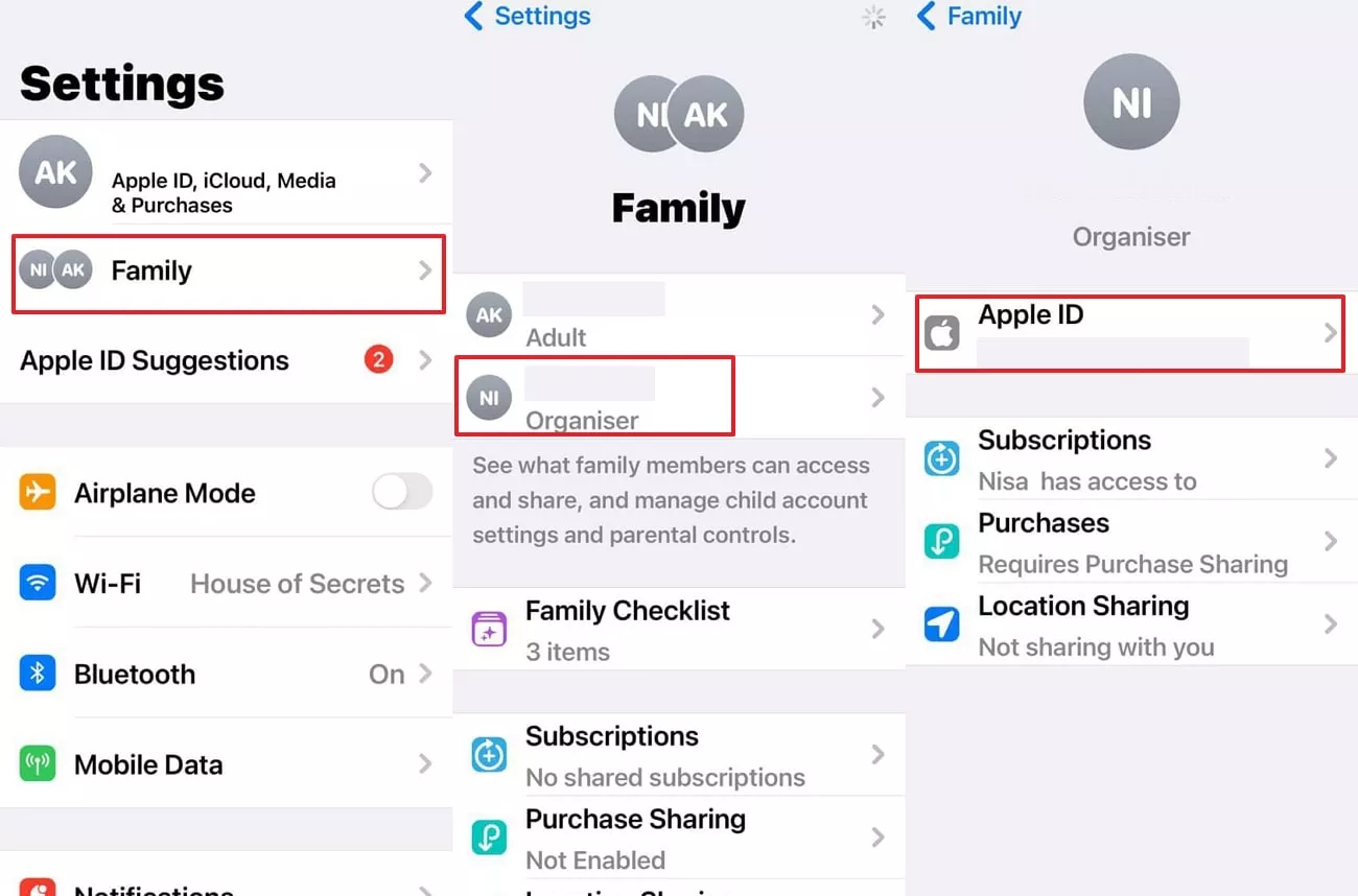 use family feature for apple id