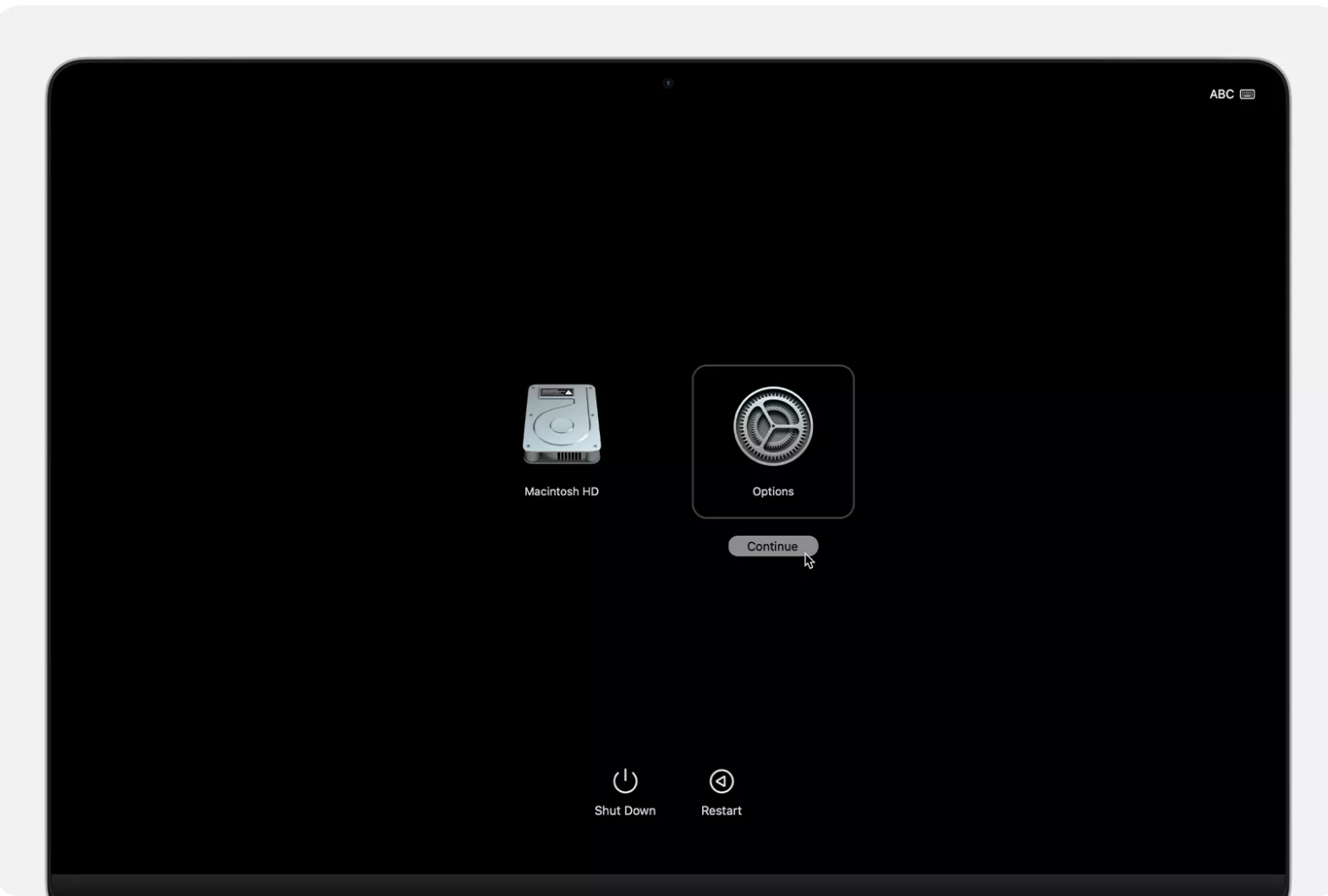 loading startup options mac