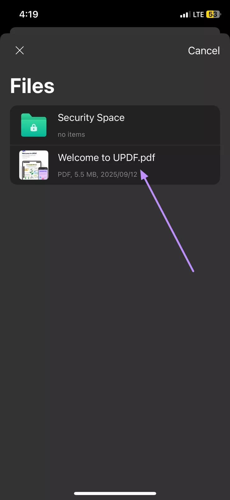Image Alt: open pdf for conversion updf ios