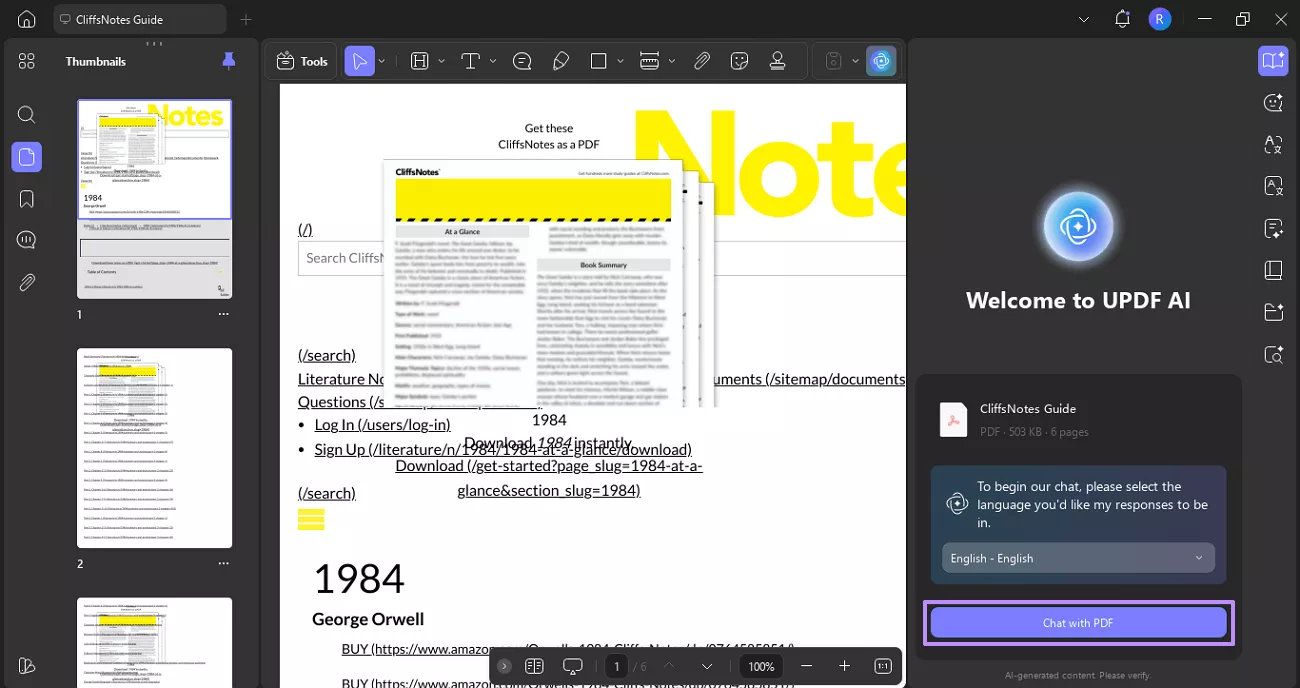 open pdf within updf ai on windows