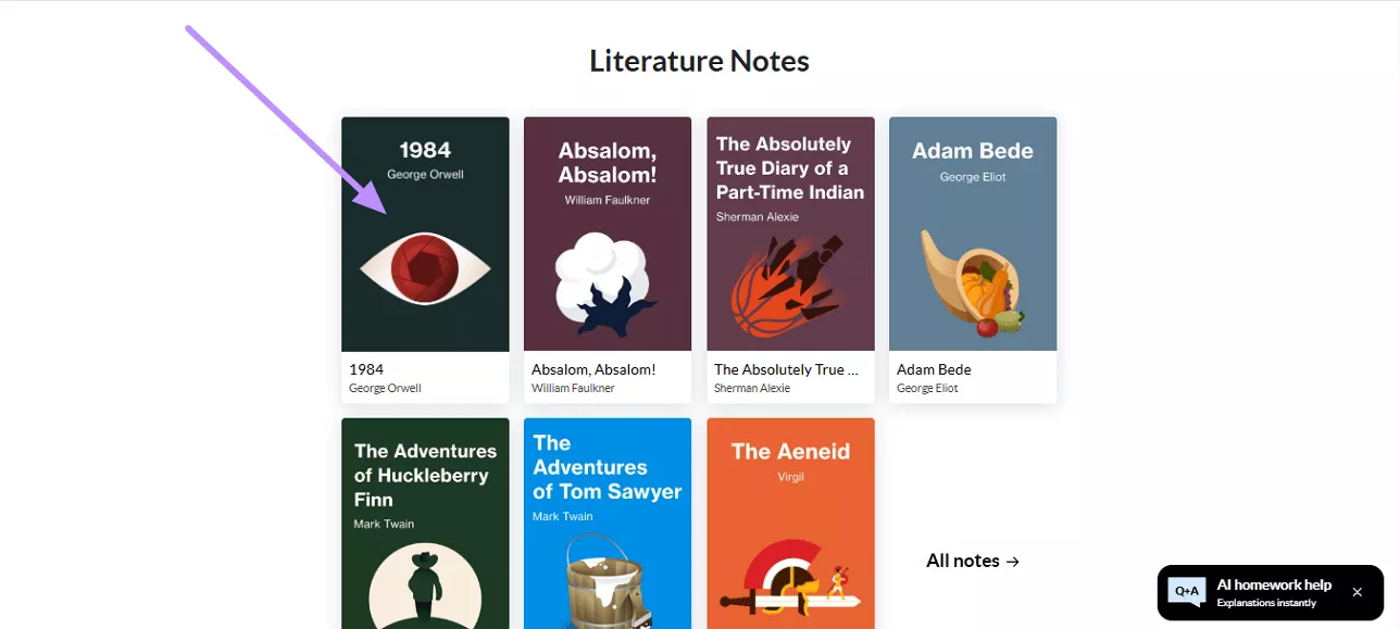tap on the notes you want to save cliffsnotes