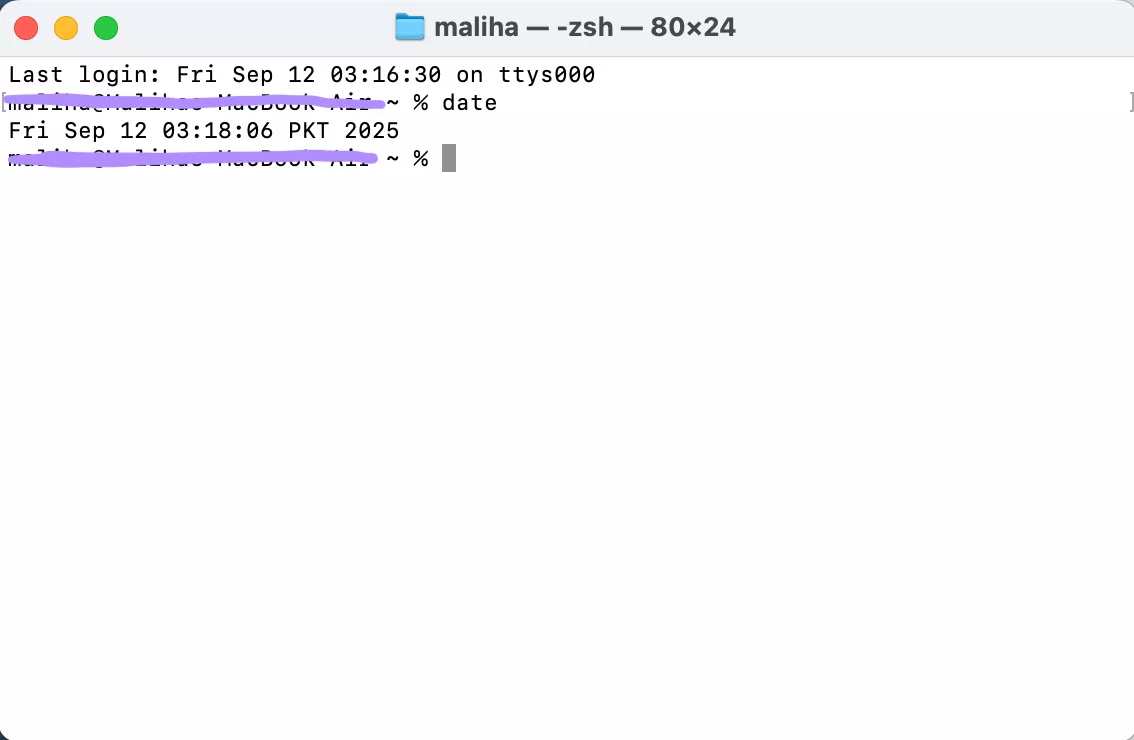 terminal date and time setting mac