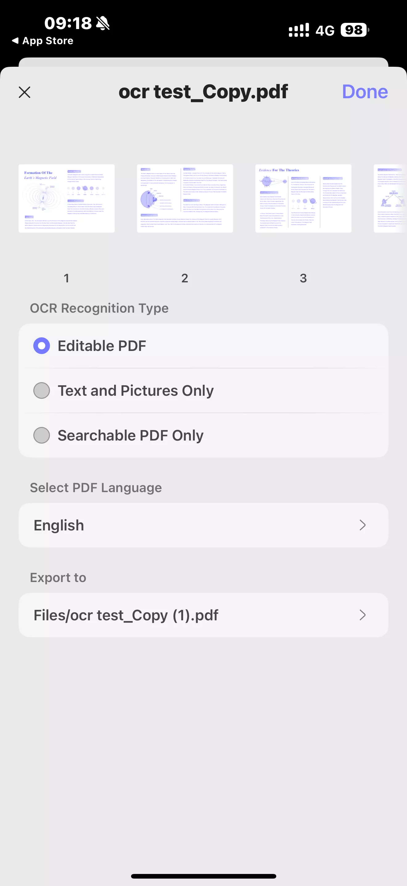 updf mobile ocr mode