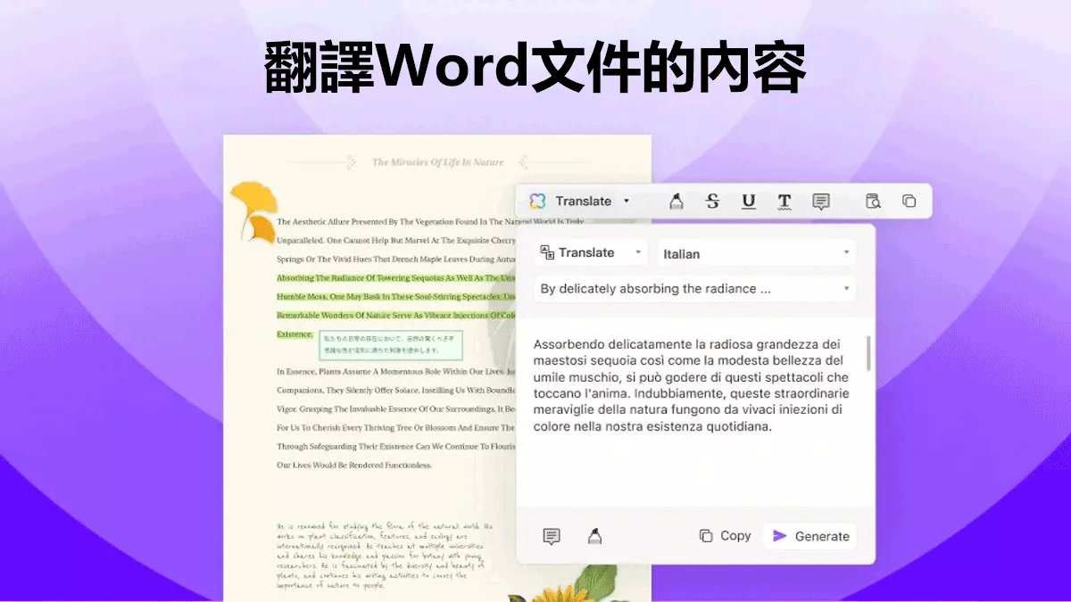 如何翻譯Word文件的內容？