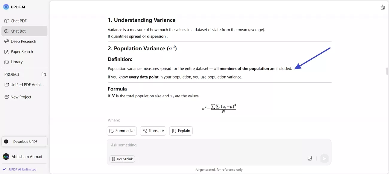 copy updf ai webpage variance response