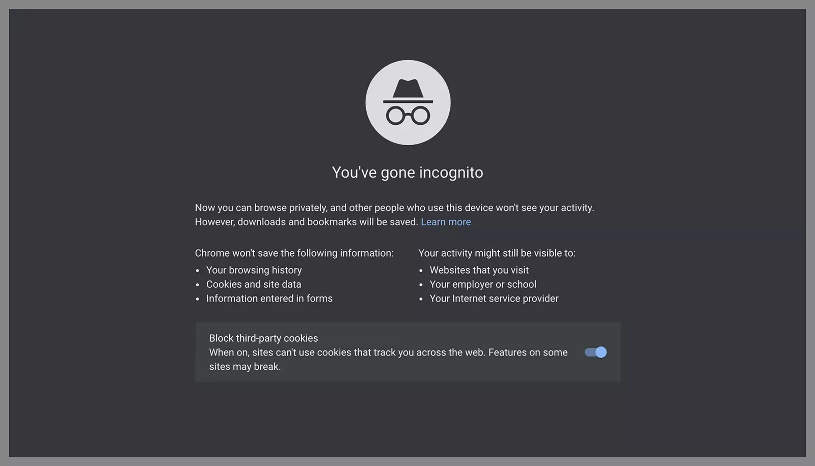 chrome incognito mode browser