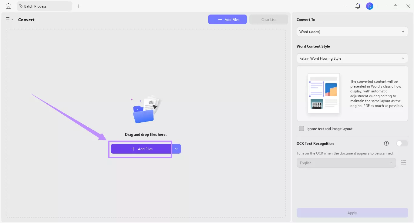 click add files to merge tiff to pdf updf windows