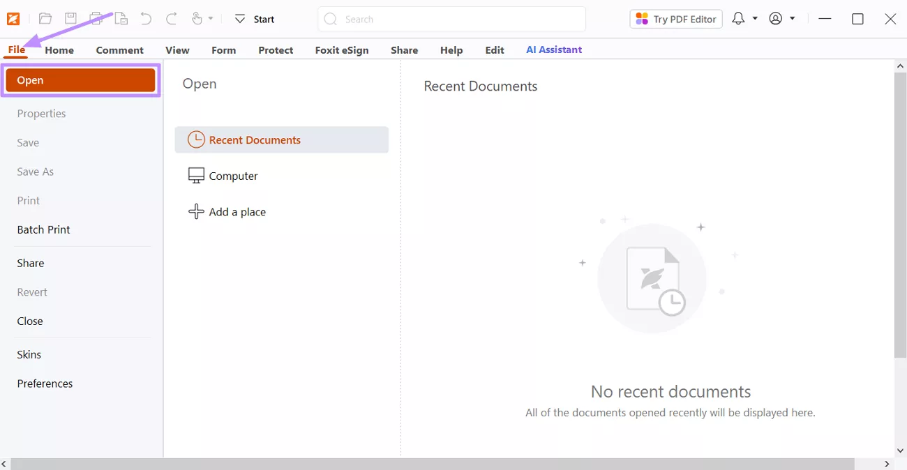 open pdf in foxit