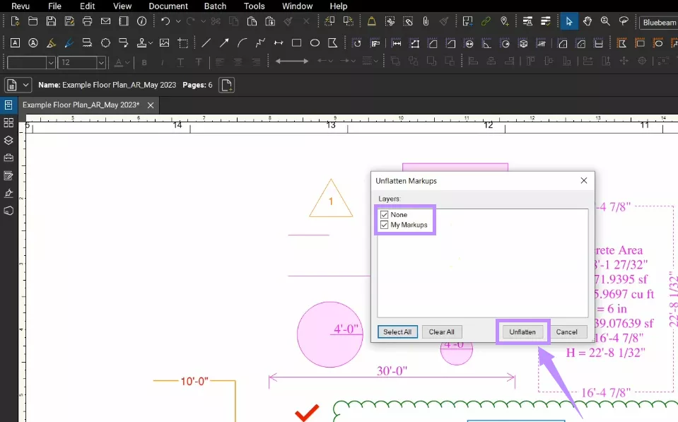 select layers and click unflatten blueneam