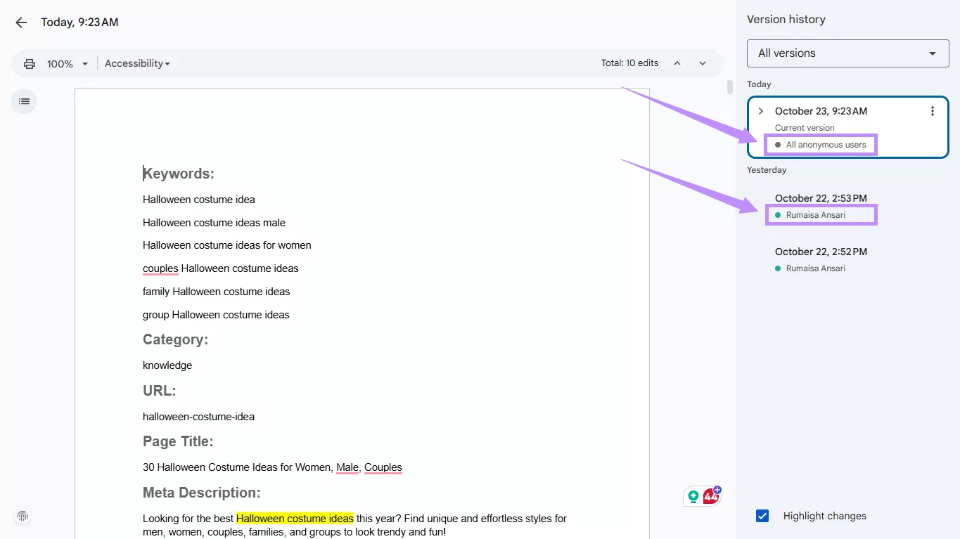 who edit the google docs