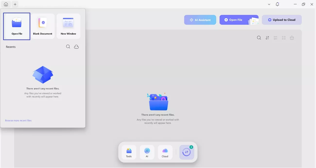 open pdf file updf tool