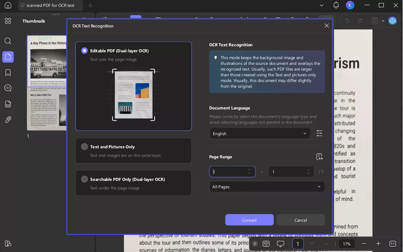 choose ocr and apply