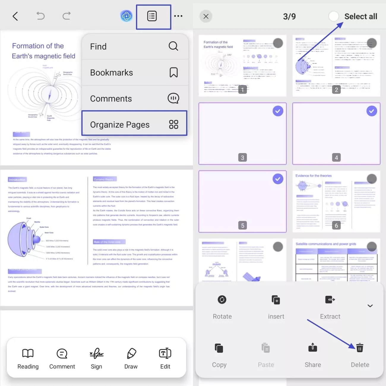delete empty word pages