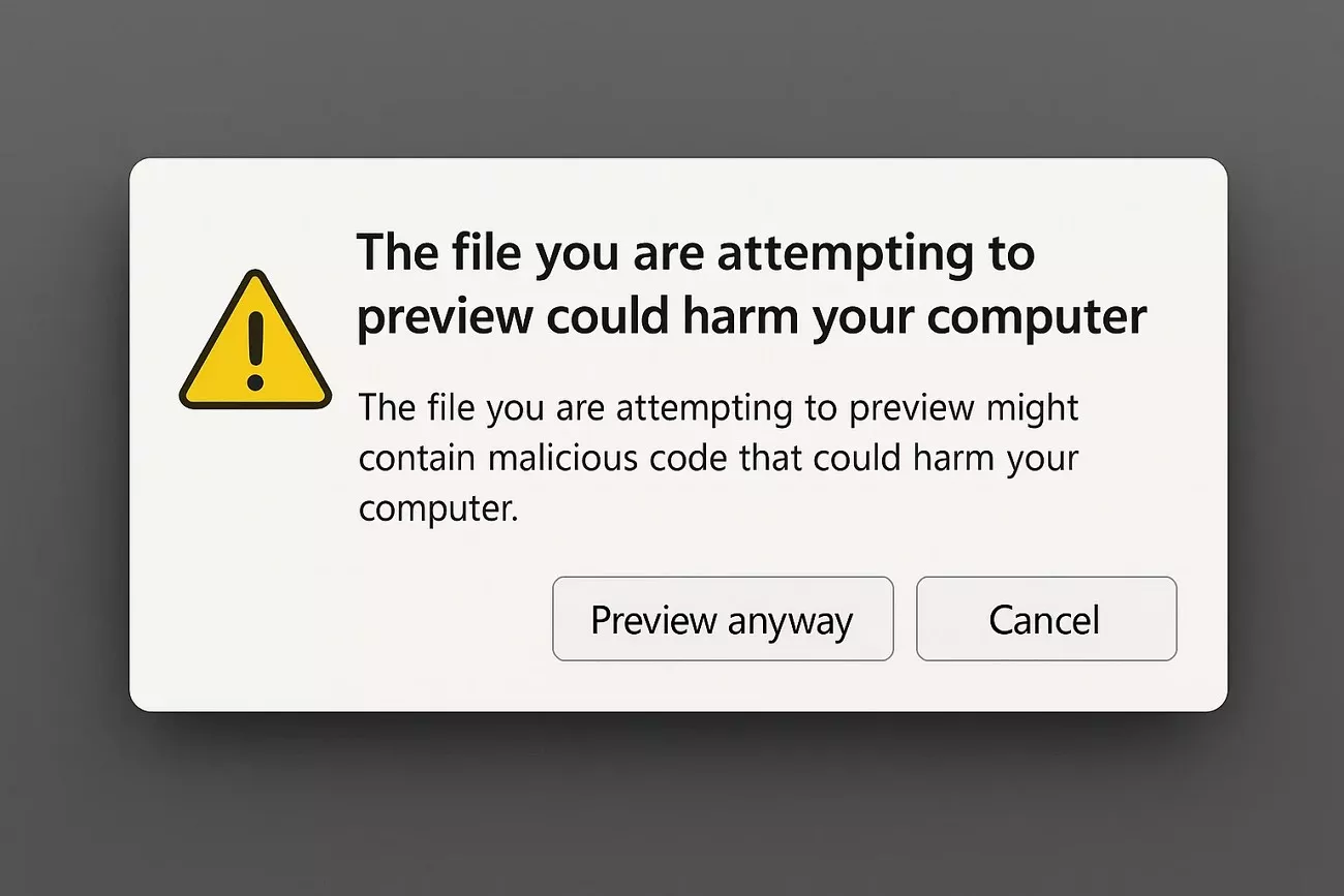 reasons for preview error