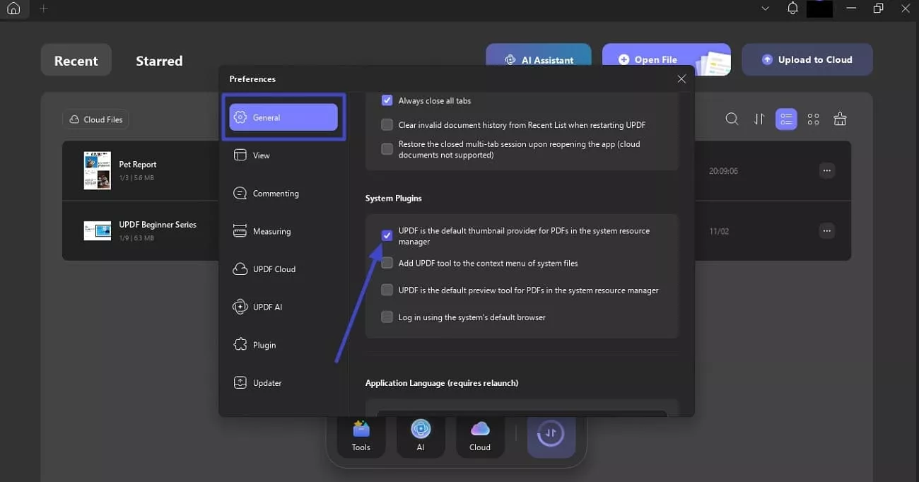 enable updf system plugins