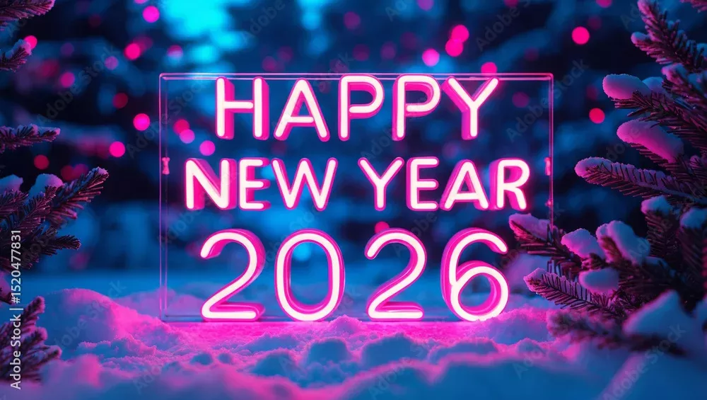 happy new year 2026 with colorful fireworks background