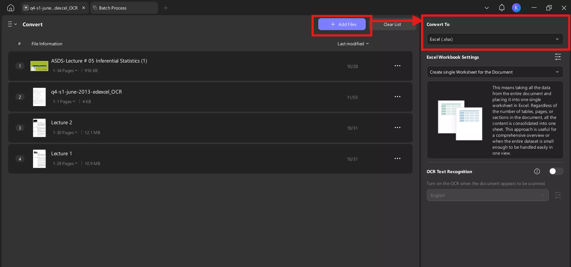 converting files to excel and other formats
