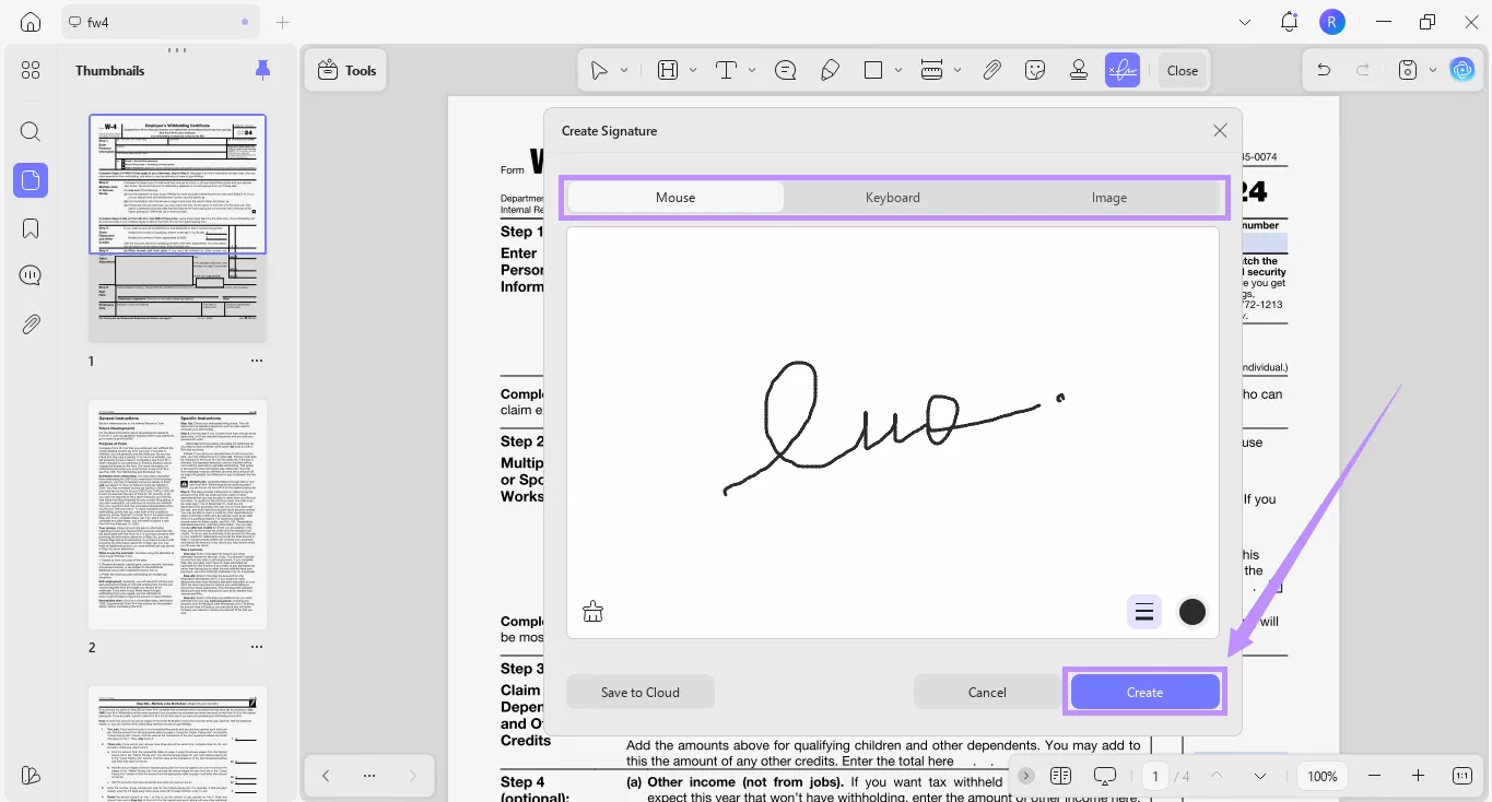 create a signature type