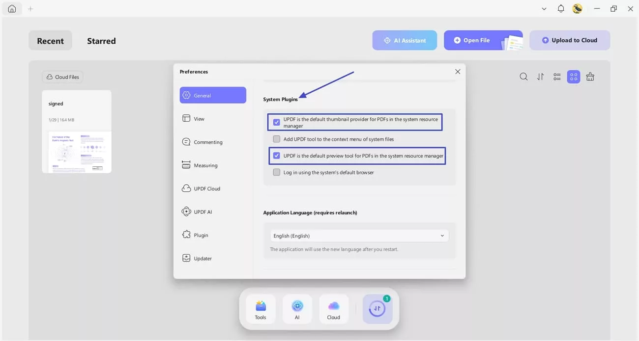 set updf default viewer thumbnail provider