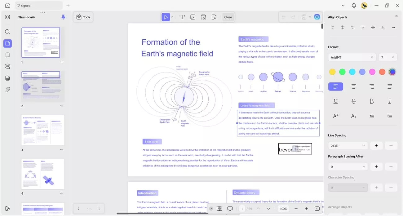 change pdf text size color