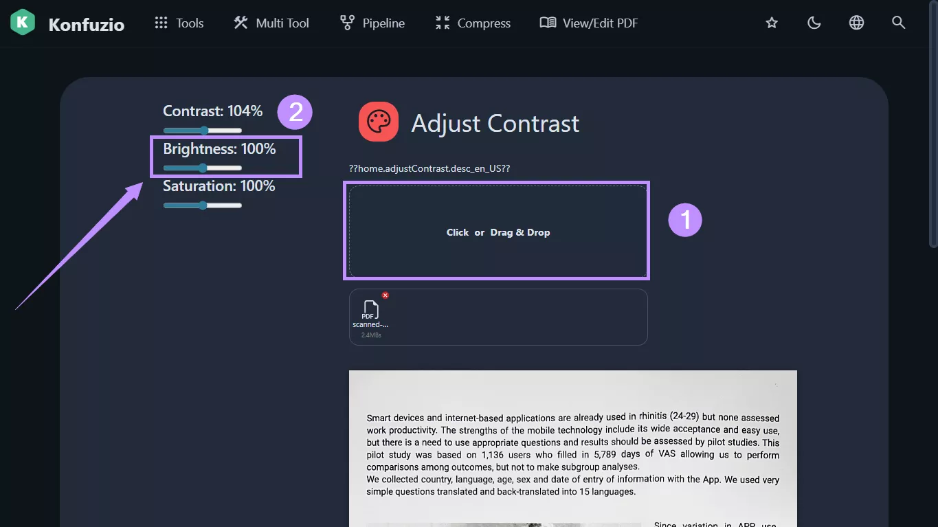 add file and adjust brightness