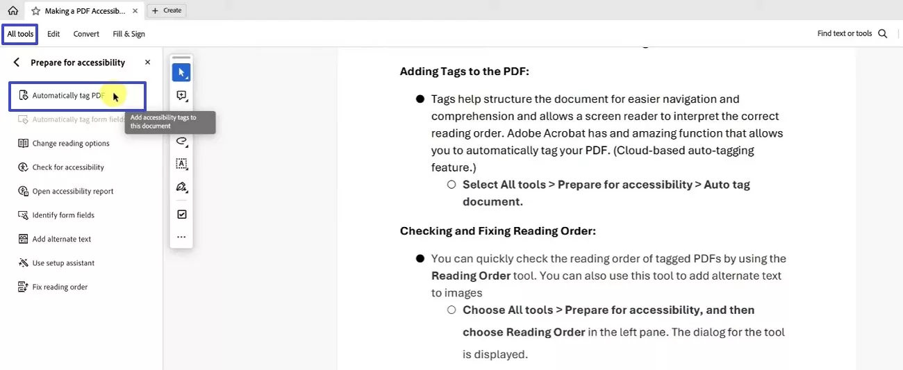 apply the structural tags