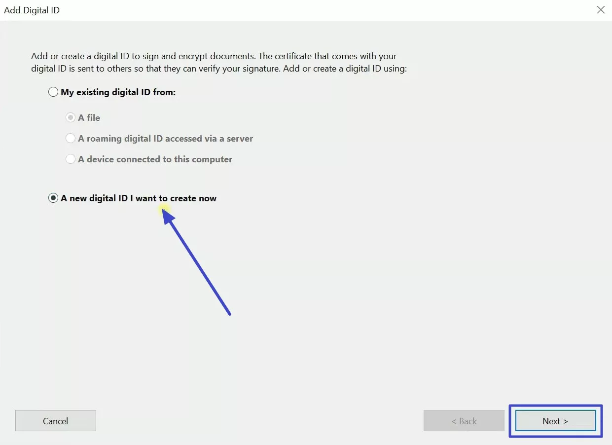 select new digital id