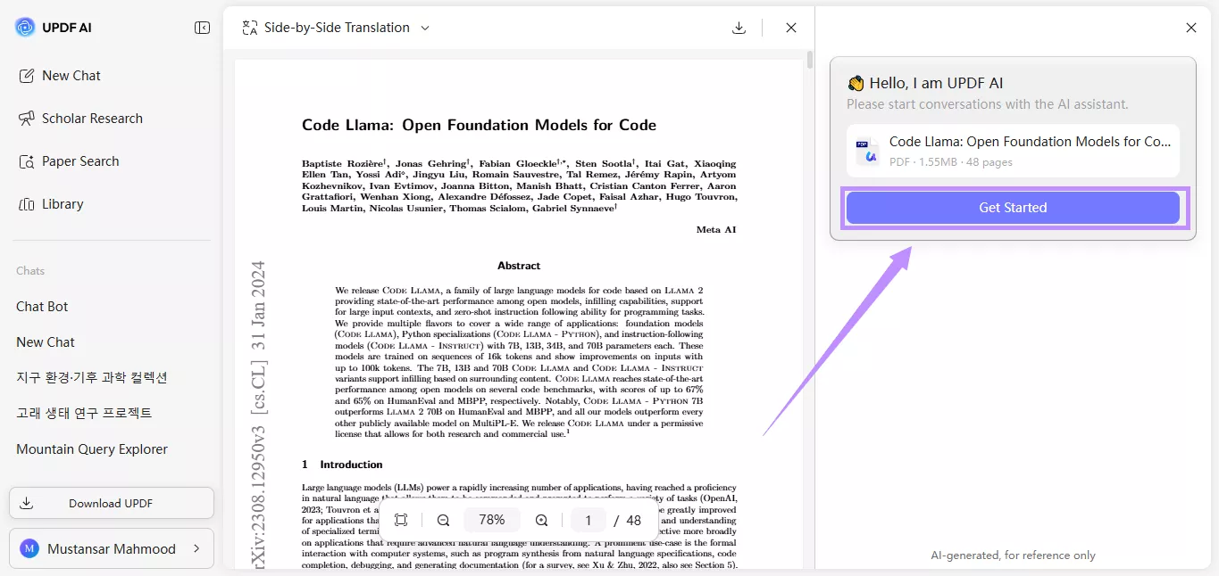 click on get started