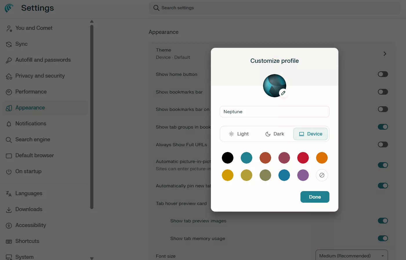 comet-customize-theme