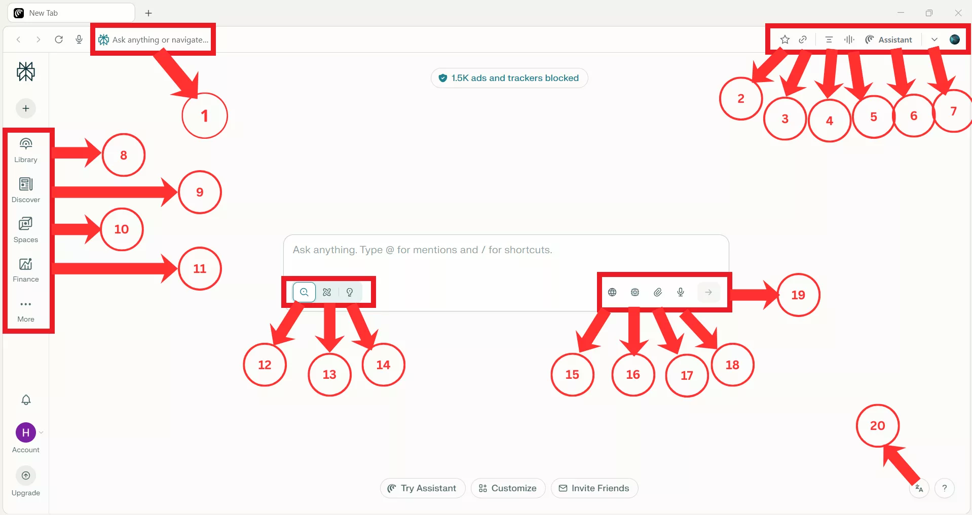comet interface layout